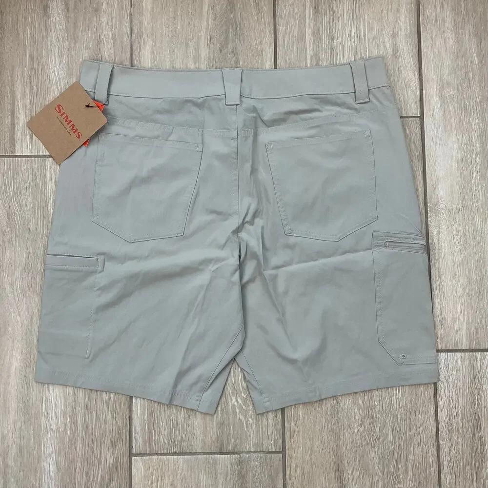 Simms Challenger Fishing Shorts Mens 36 Khaki Performance Stretch Cargo NWT 9